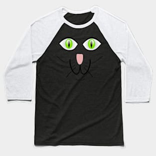 Cat face Baseball T-Shirt